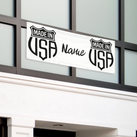 Gemaakt in Verenigde Staten Sign Thunder_Cove Spandoek (Buitenkant Gebouw)