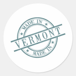Gemaakt in Vermont Green Ronde Rubber Stamp Logo Ronde Sticker