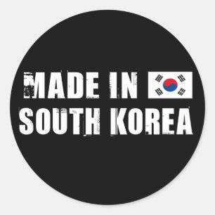 Gemaakt in Zuid-Korea Ronde Sticker