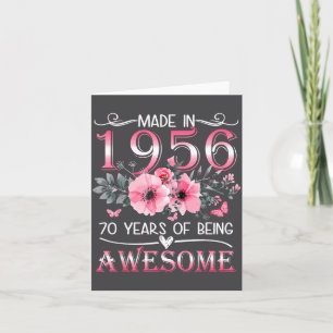 Gemaakt Jaren 1956 Bloem 70e Verjaardag 70 Kaart