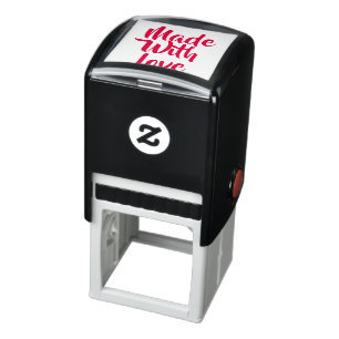 Gemaakt met een liefdesstempel  zelfinktende stempel