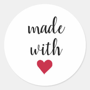 Gemaakt met het Rode Hart van de Liefde Ronde Sticker