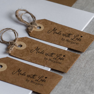 Gemaakt met liefde, aangepaste minimalistische han 	rubberstempel