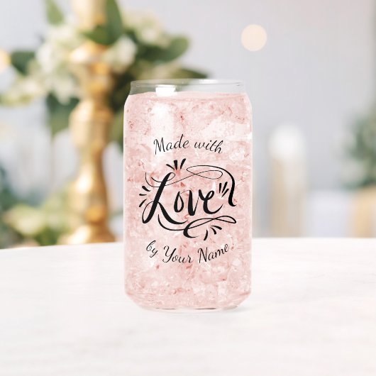 Gemaakt met liefde blikglas voor zelfgemaakte sap blikvorm glas (Insitu (Huwelijk))