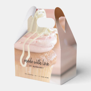 Gemaakt met liefde cupcake foto gunst box bedankdoosjes