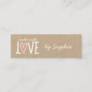 Gemaakt met liefde Custom Name & Social Media Mini Visitekaartje