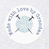 Gemaakt met liefde door Grandma Knitting Custom Labels (Design 1)