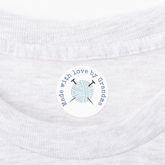 Gemaakt met liefde door Grandma Knitting Custom Labels (Aangebracht)