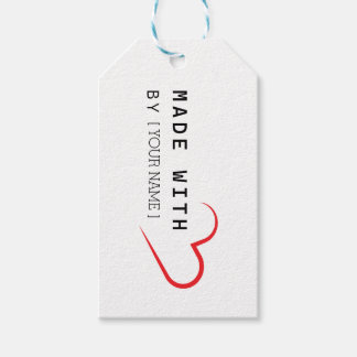 Gemaakt met liefde door [Uw Naam] – Eigen cadeauta Cadeaulabel