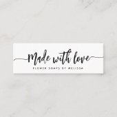 Gemaakt met liefde Eenvoudig elegant script, klein Mini Visitekaartje (Voorkant)