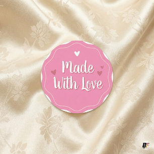 Gemaakt met Liefde Eenvoudig Minimalistisch Op M Ronde Sticker
