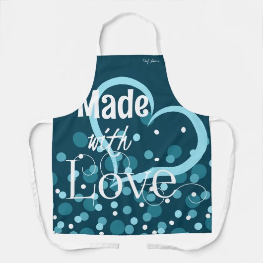 Gemaakt met liefde gepersonaliseerd Schort in donk (Voorkant)