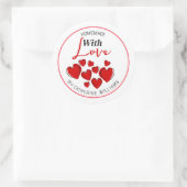 Gemaakt met liefde gepersonaliseerde aangepaste St Ronde Sticker (Tas)