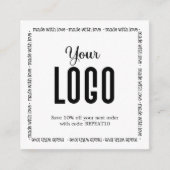 Gemaakt met Liefde Gepersonaliseerde Orde Dank u Vierkante Visitekaartje (Voorkant)