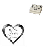 Gemaakt met Liefde Hart Rubberstempel (Gestempeld)