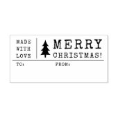 Gemaakt met liefde kerstcadeau Label Rubberstempel (Afrduk)