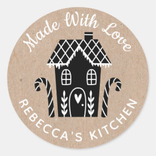 Gemaakt met liefde Kraft Kerstmis Ronde Sticker