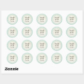 Gemaakt met liefde landelijke kant randje op jute ronde sticker (Vel)