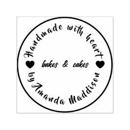 Gemaakt met Liefde | Modern Hart Thuisgebakken Zelfinktende Stempel