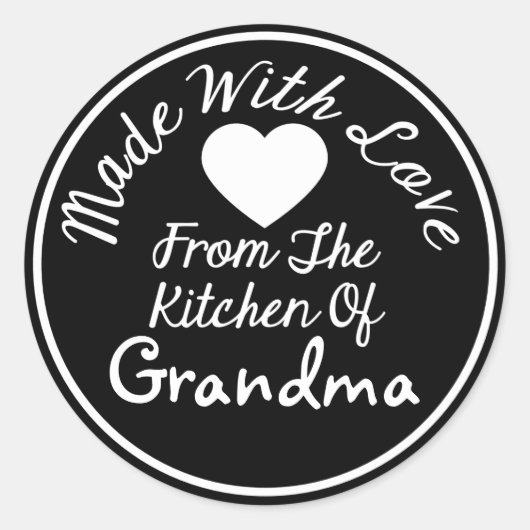 gemaakt met liefde van de keuken van ronde sticker (Voorkant)