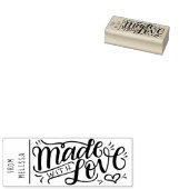 Gemaakt met liefde van - Gepersonaliseerde Rubber  Rubberstempel (Gestempeld)
