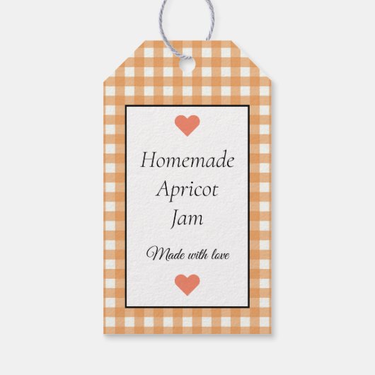 Gemaakt met liefde van uw keuken-abrikozenjam cadeaulabel (Achterkant)