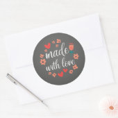 GEMAAKT MET LIEFDE Zwarte stickers (Envelop)