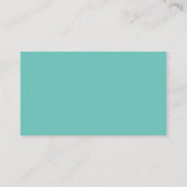 Gemaakt met liefdesscript, Turquoise Handmade Visitekaartje (Achterkant)