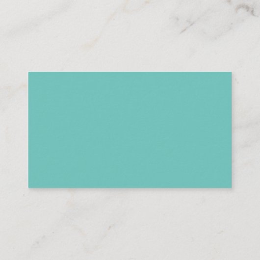 Gemaakt met liefdesscript, Turquoise Handmade Visitekaartje (Achterkant)