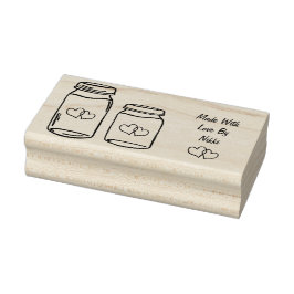 Gemaakt met liefdesstempel 	rubberstempel