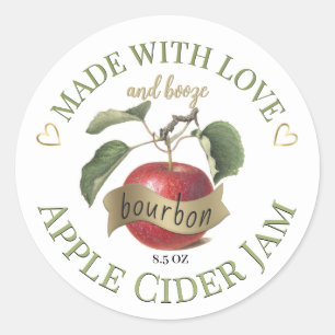 Gemaakt met Love en Bourbon Apple Cider Jam Label