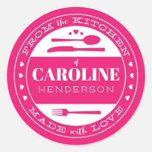 Gemaakt met Love Food Gift Sticker roze