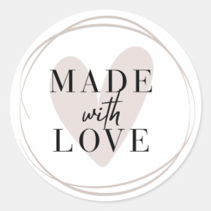Gemaakt met Love Heart Small Business Ronde Sticker