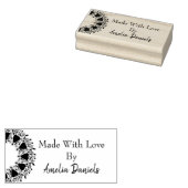 Gemaakt met Love Heart Wreath Wood Art Stamp Rubberstempel (Gestempeld)