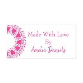 Gemaakt met Love Heart Wreath Zelfinking Stamp Zelfinktende Stempel