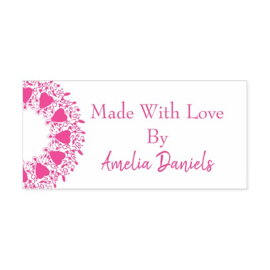 Gemaakt met Love Heart Wreath Zelfinking Stamp Zelfinktende Stempel (Design)
