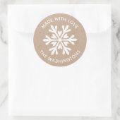 Gemaakt met Love Kraft Christmas Snowflake Sticker (Tas)