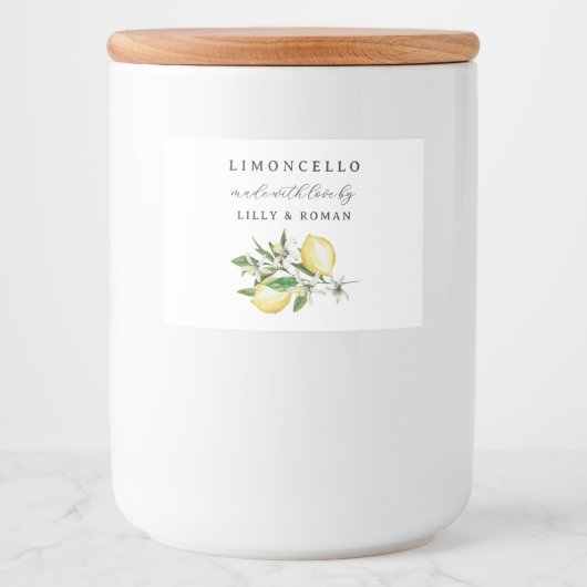 Gemaakt met Love Limoncello Bottle Label Voedselcontainer Etiket (Voorkant)
