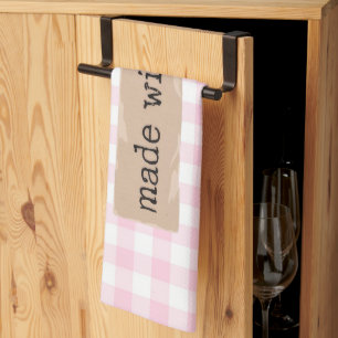 Gemaakt met Love-Pink en White Cheques Theedoek