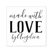 Gemaakt met Love Script gepersonaliseerd Zelfinktende Stempel (Design)