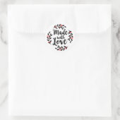 Gemaakt met Love Wreath Script Ronde Sticker (Tas)