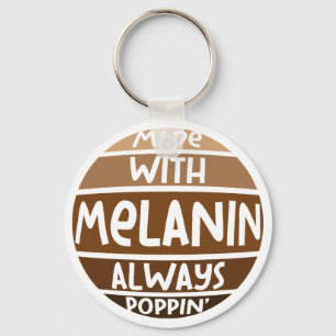 Gemaakt met Melanin Altijd Poppin Black Family Par Sleutelhanger