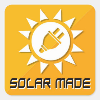 Gemaakt met zonne-Stickers Vierkante Sticker