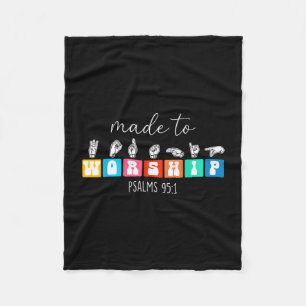 Gemaakt om ASL American Sign Language te aanbidden Fleece Deken