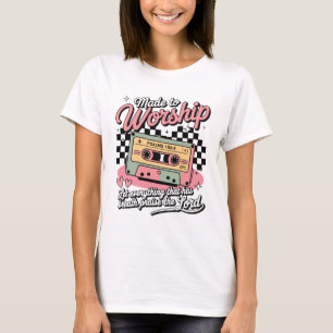 Gemaakt om Psalm 150:6 Retro Cassette te Aanbidden T-shirt