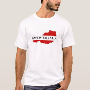 gemaakt op de oostenrijkse landkaart - etiket van t-shirt