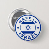 gemaakt op het etiket van de israëlische vlag rond ronde button 5,7 cm (Voorkant /achterkant)