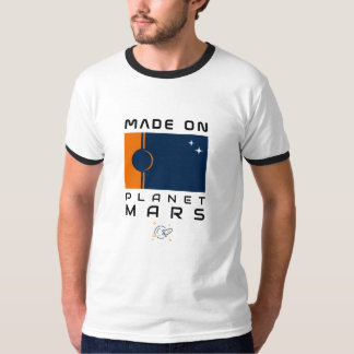 Gemaakt op Planet Mars T-Shirt met Marsvlag