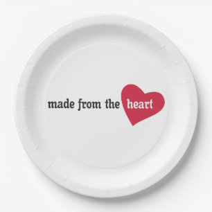 gemaakt van het Heart Food Label Papieren Bordje