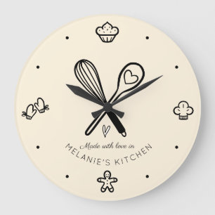 Gemaakt van Love Cute Baking Whisk Bleek Yellow Grote Klok